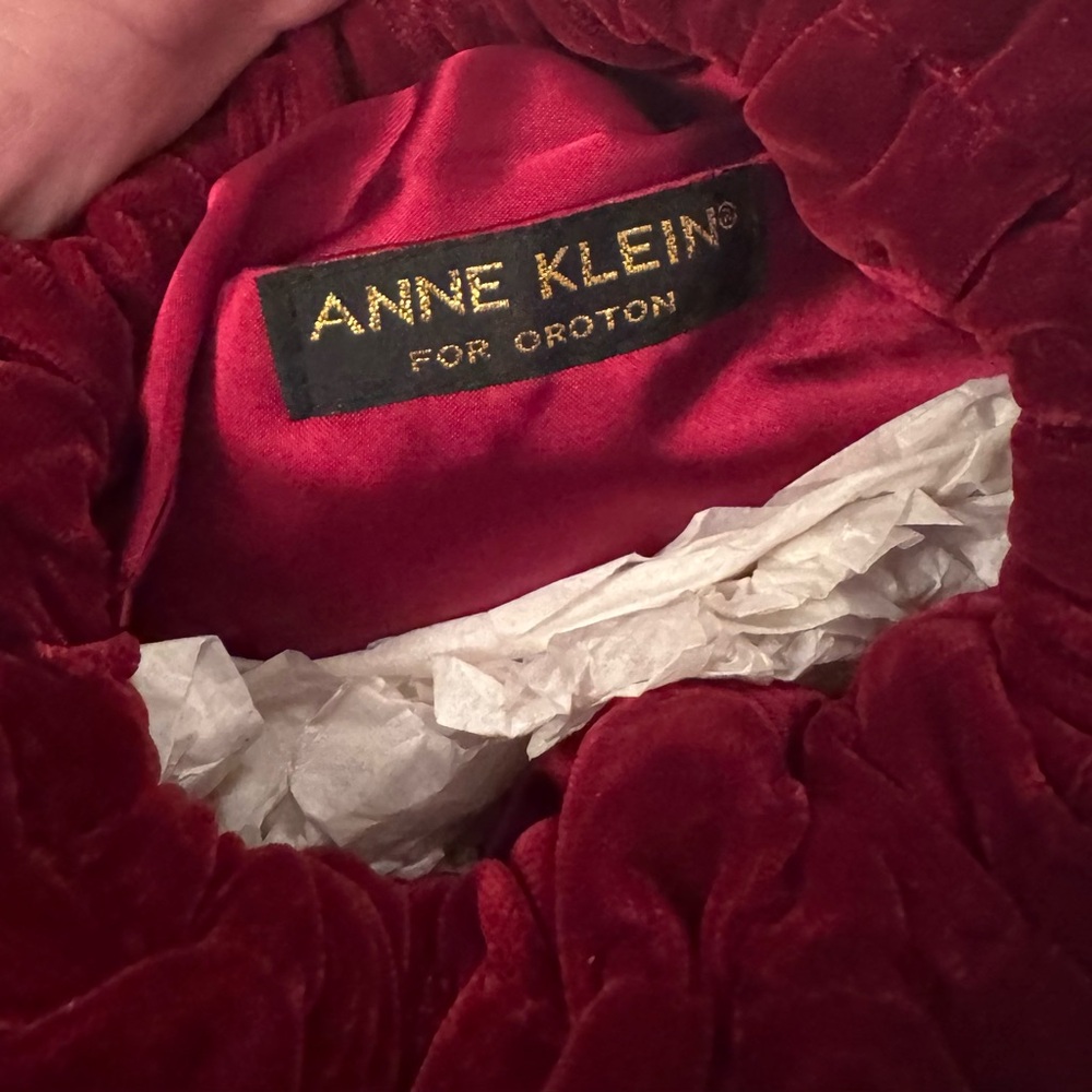 Anne Klein Red Velvet Bag - Picture 5 of 10